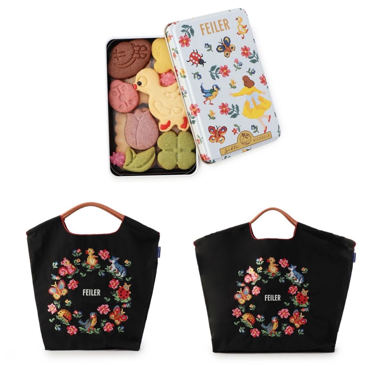 フェイラー FEILER ハイジ ボールアンドチェーン トートバッグ M L 黒