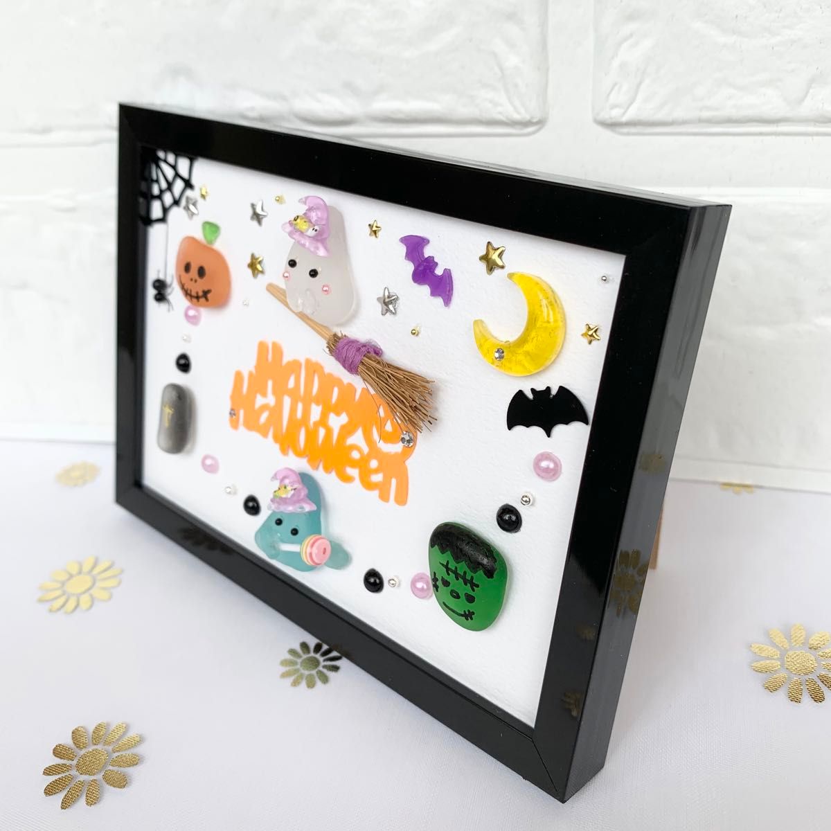 シーグラスアート No 53 ハロウィン ハロウィーン オバケ カボチャ