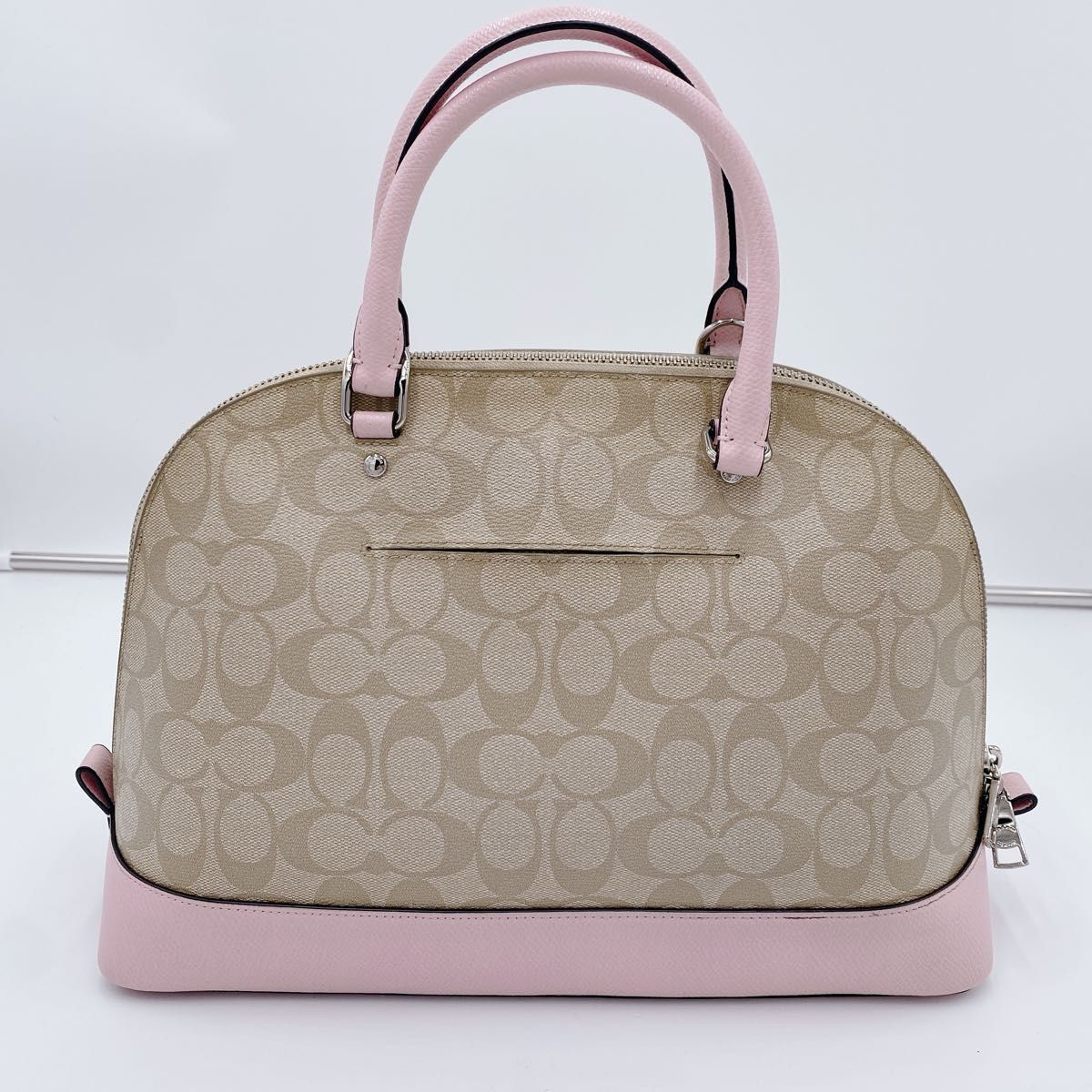 コーチ ハンドバッグ ショルダーバッグ シグネチャー ベージュ ピンク