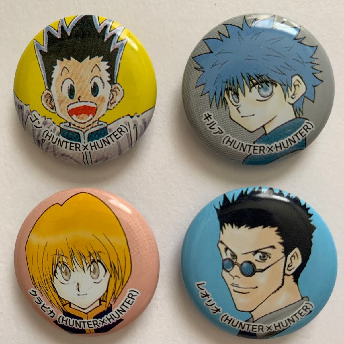 HUNTER×HUNTER 非売品缶バッジ全4種 ゴン キルア クラピカ レオリオ