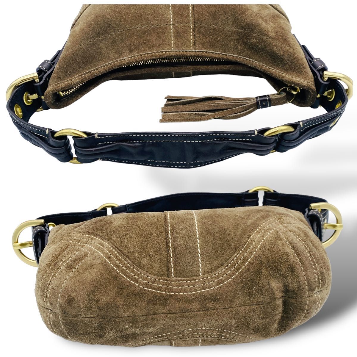 美品】coach ワンショルダー ハーフムーン ホーボー レザー BRW コーチ