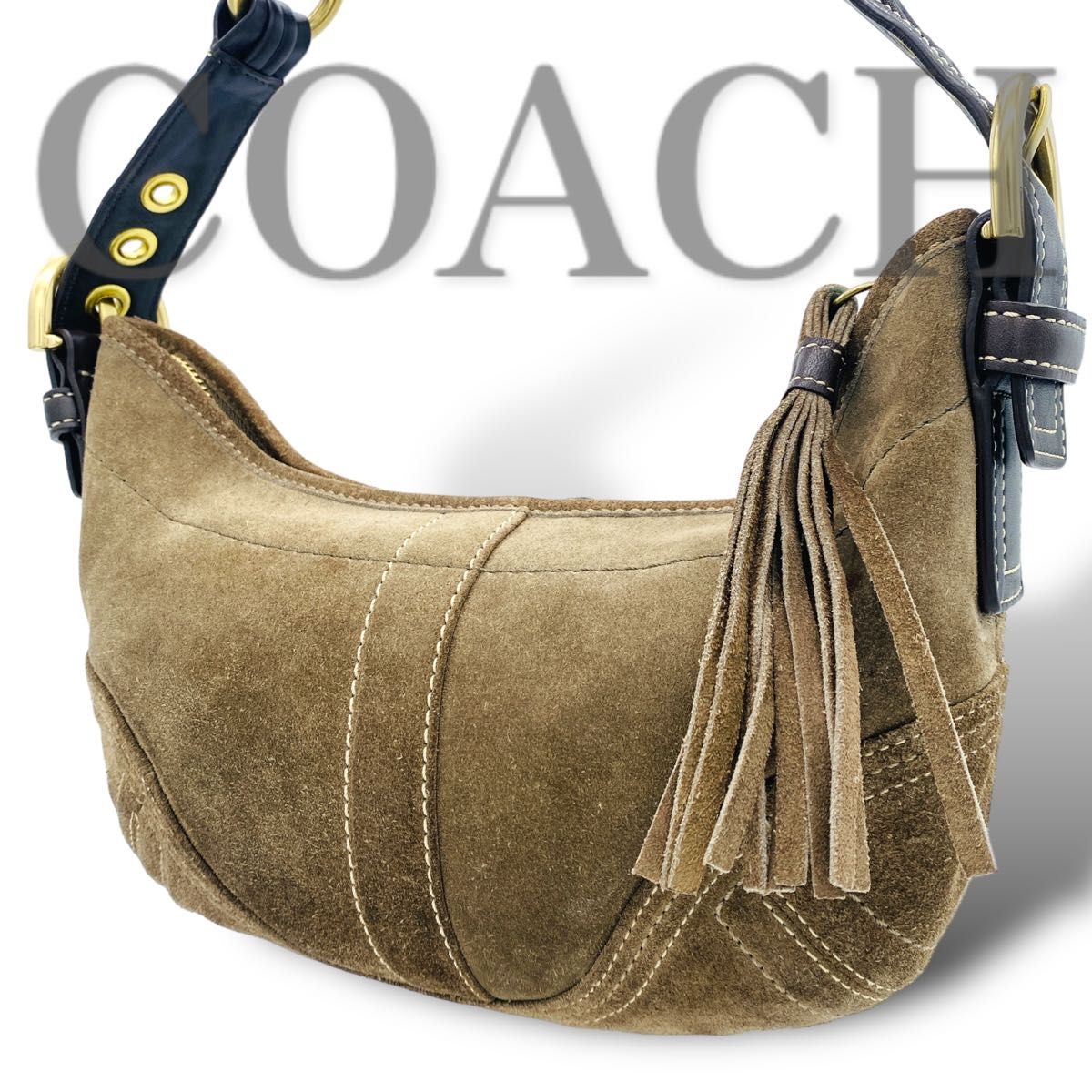 美品】coach ワンショルダー ハーフムーン ホーボー レザー BRW コーチ