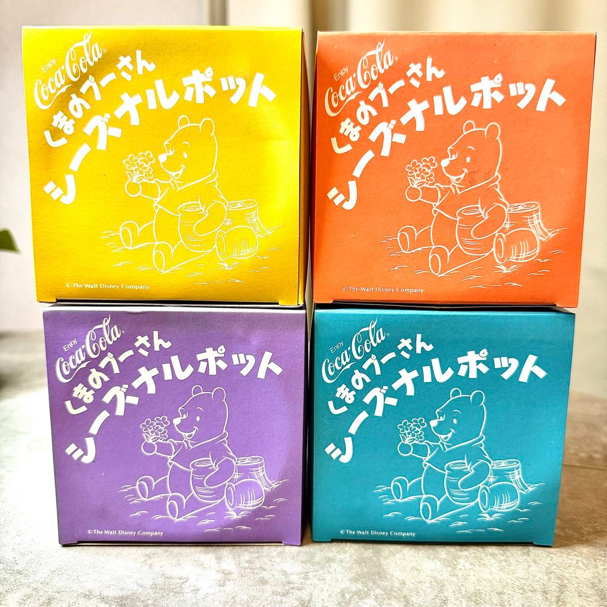美品×限定】くまのプーさん レトロ シーズナルポット 四季 容器 ガラス