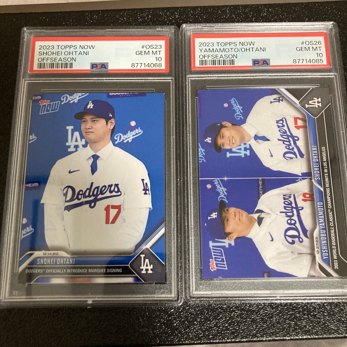 PSA10 鑑定済み TOPPS NOW 大谷翔平 山本由伸 ドジャース 入団会見