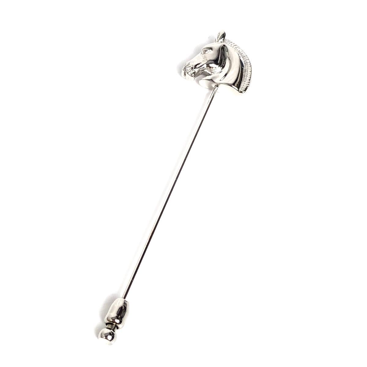 美品】HERMES エルメス ピンブローチ 馬 ホース シュバル シルバー