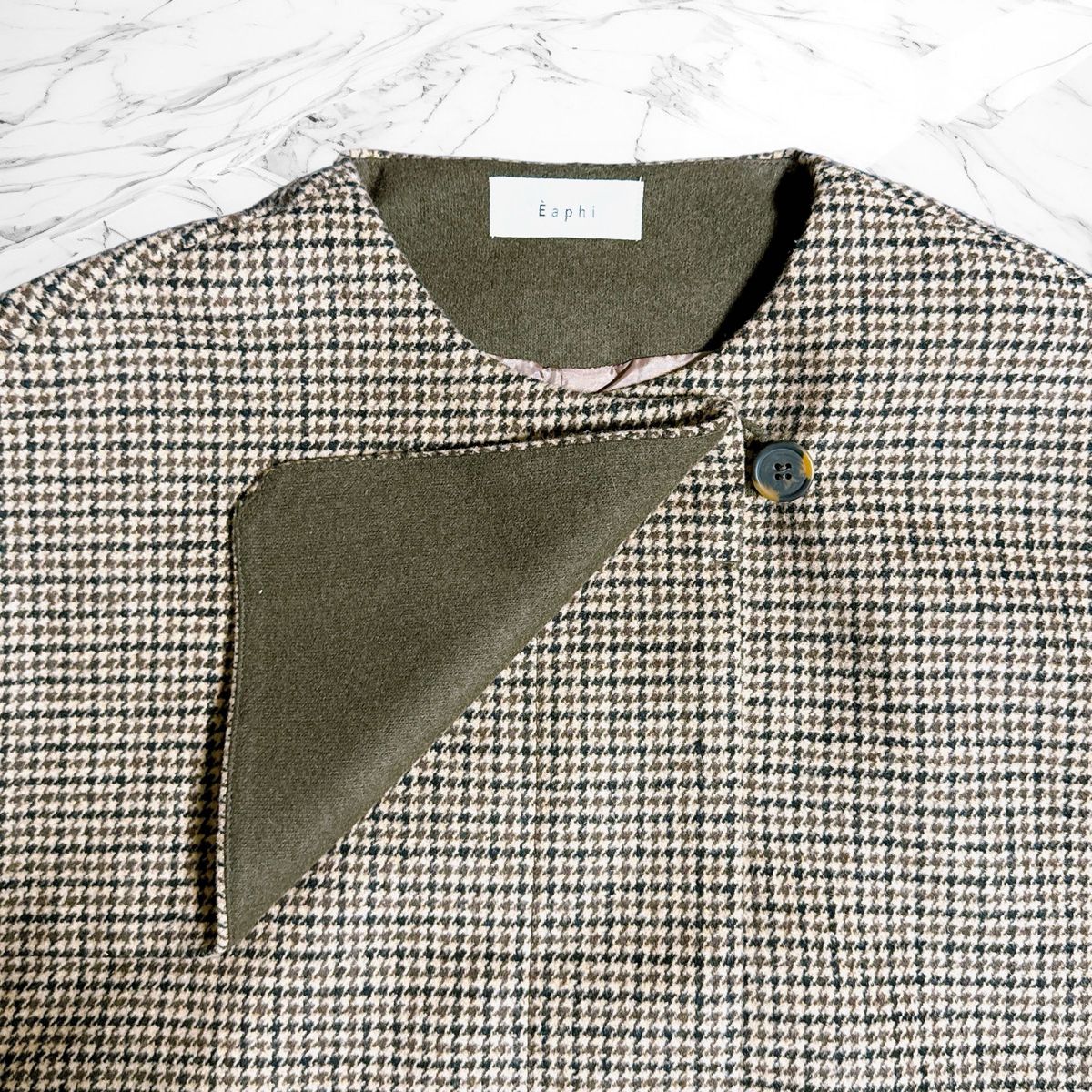Eaphi no collar wool check coat コート ブラウン｜Yahoo!フリマ（旧