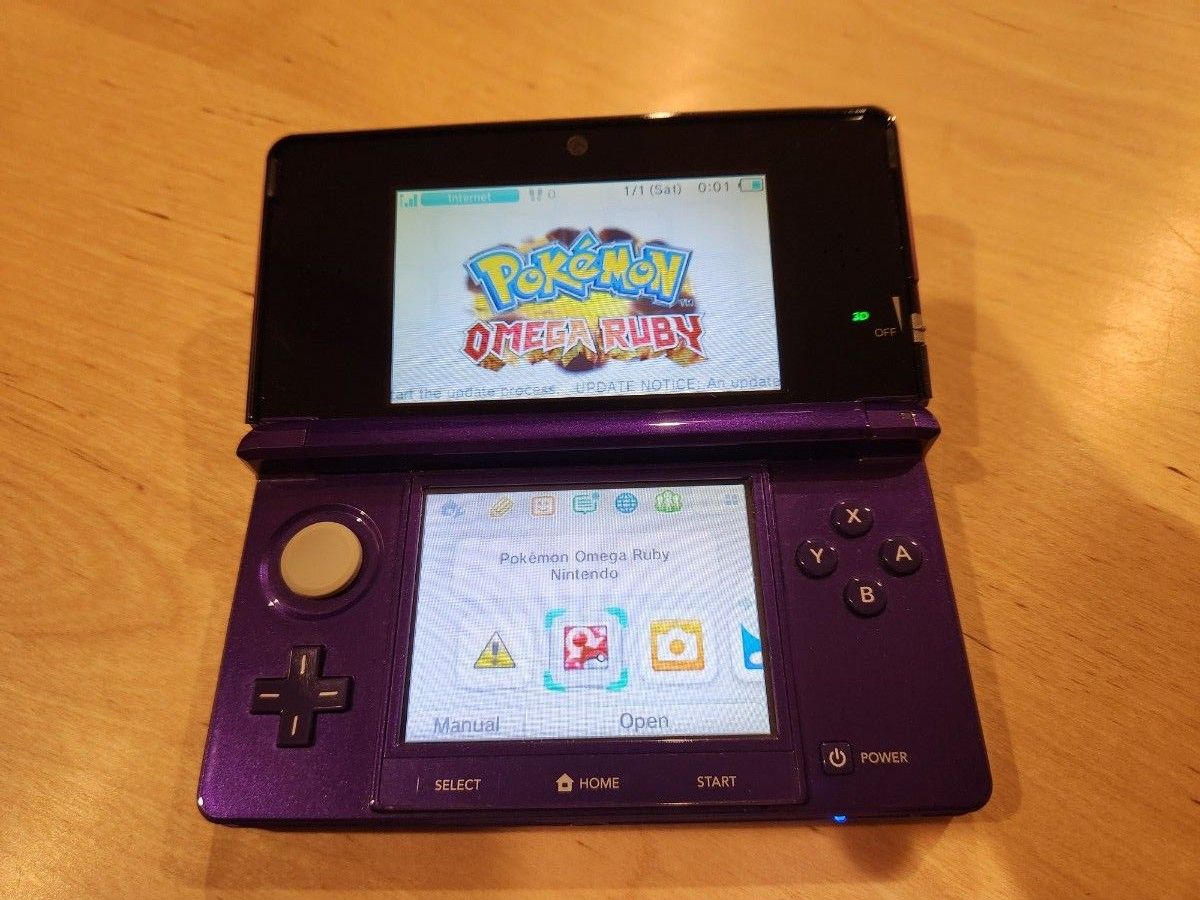 北米版 3DS本体 限定カラーミッドナイトパープル+ポケモンオメガルビー