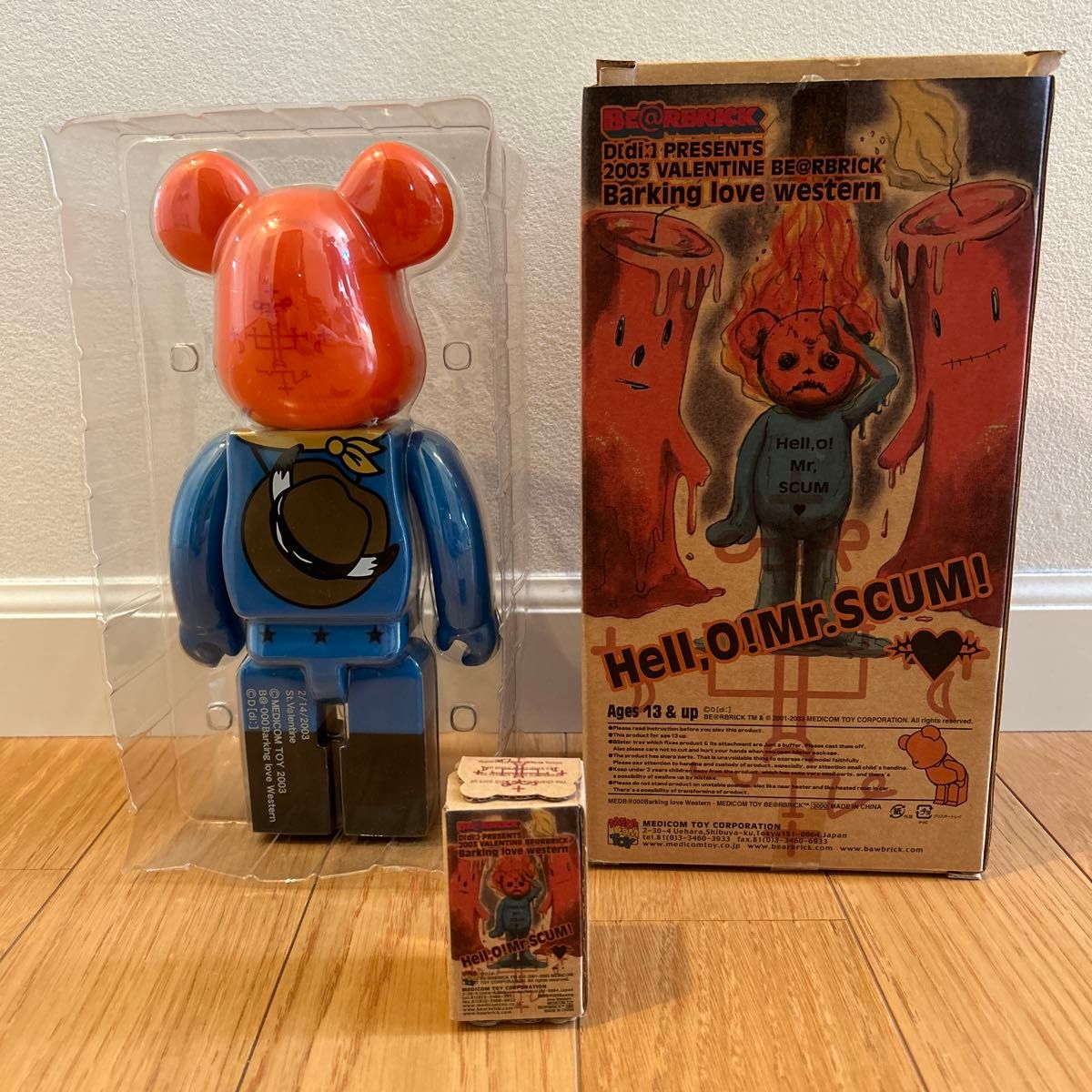 BE@RBRICK フィギュア barking love western 400%と100%の2点セット