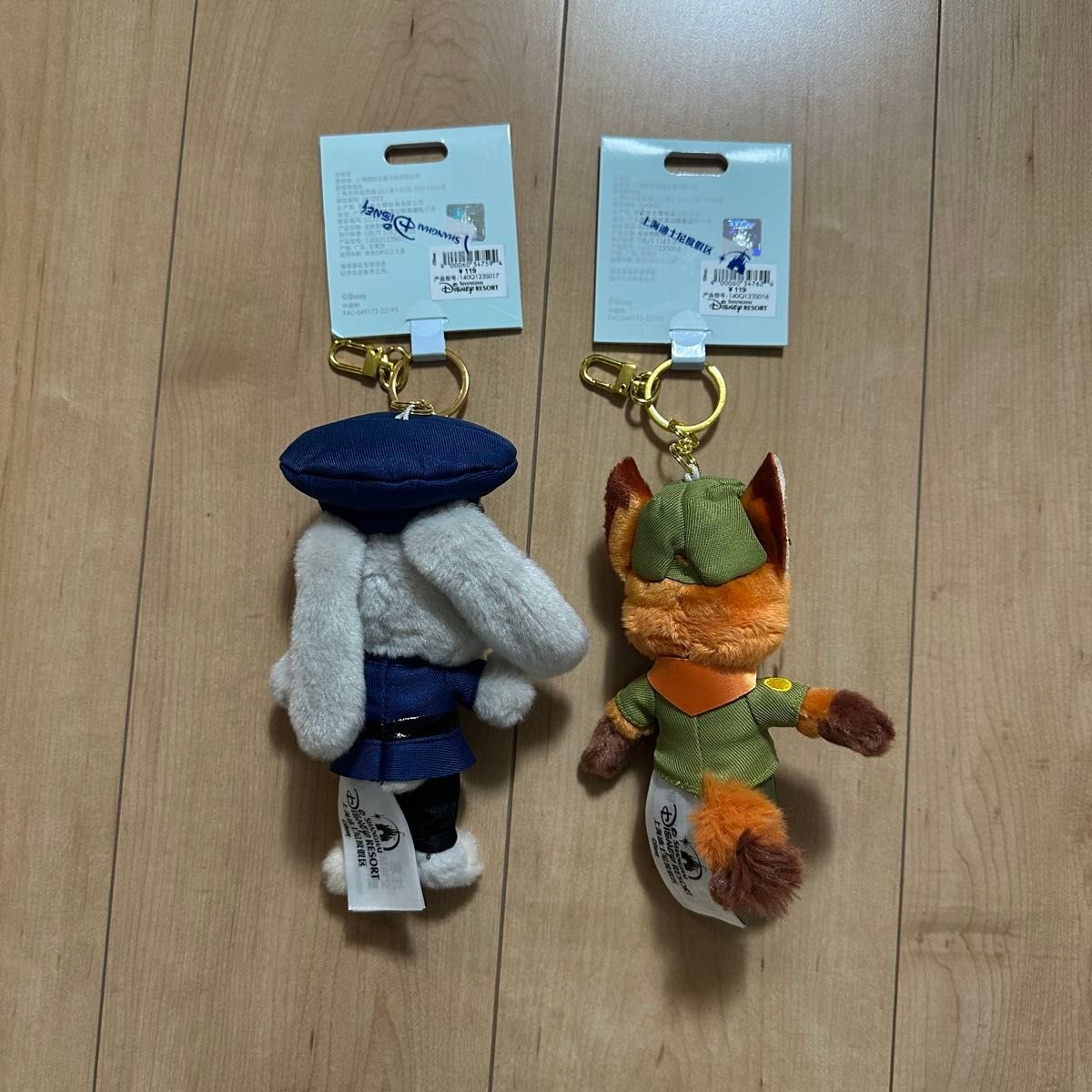 上海ディズニー ズートピア ニック ジュディ ぬいぐるみキーチェーン