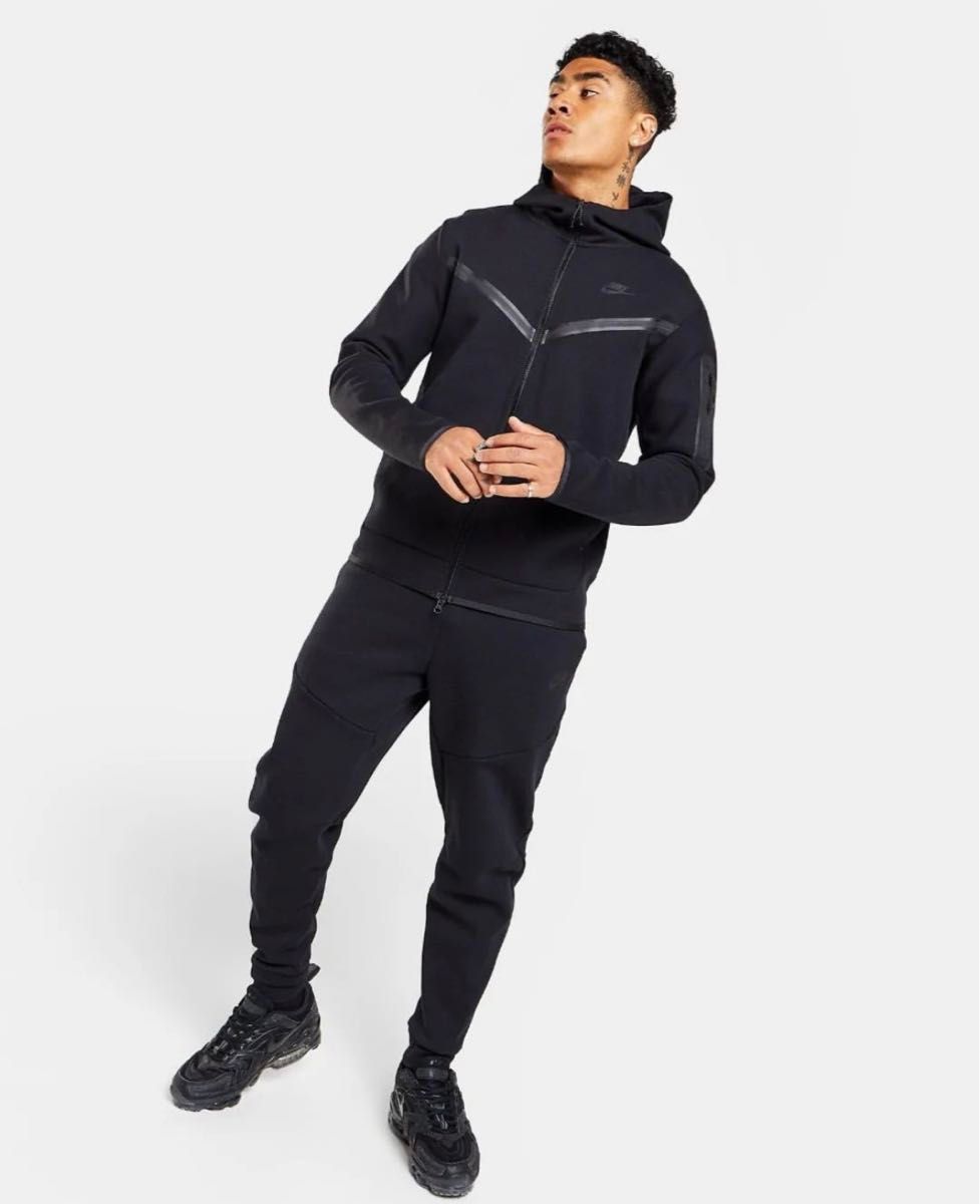 廃盤 黒タグ ナイキ メンズM テックフリース セットアップ 黒 ブラック