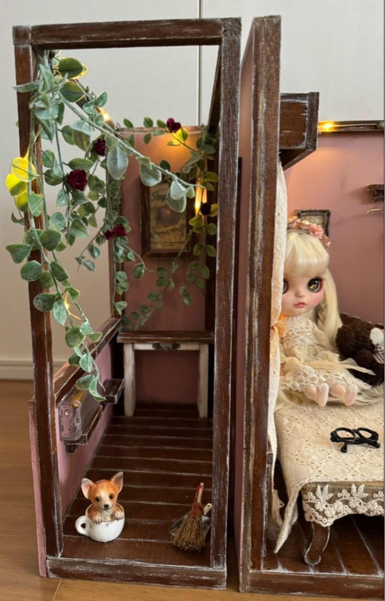 ドールハウス 1/6ドール ブライス 背景ボード ミニチュアハウス 家具