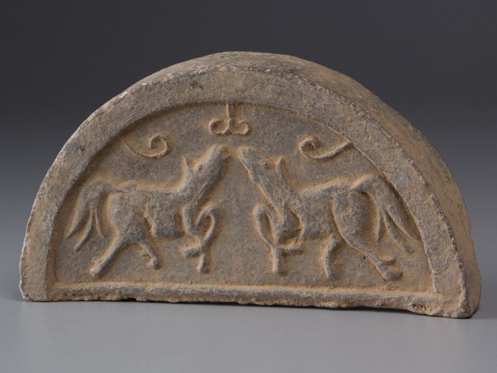 Yahoo!オークション - 【五】中国 古瓦 双馬紋漢瓦