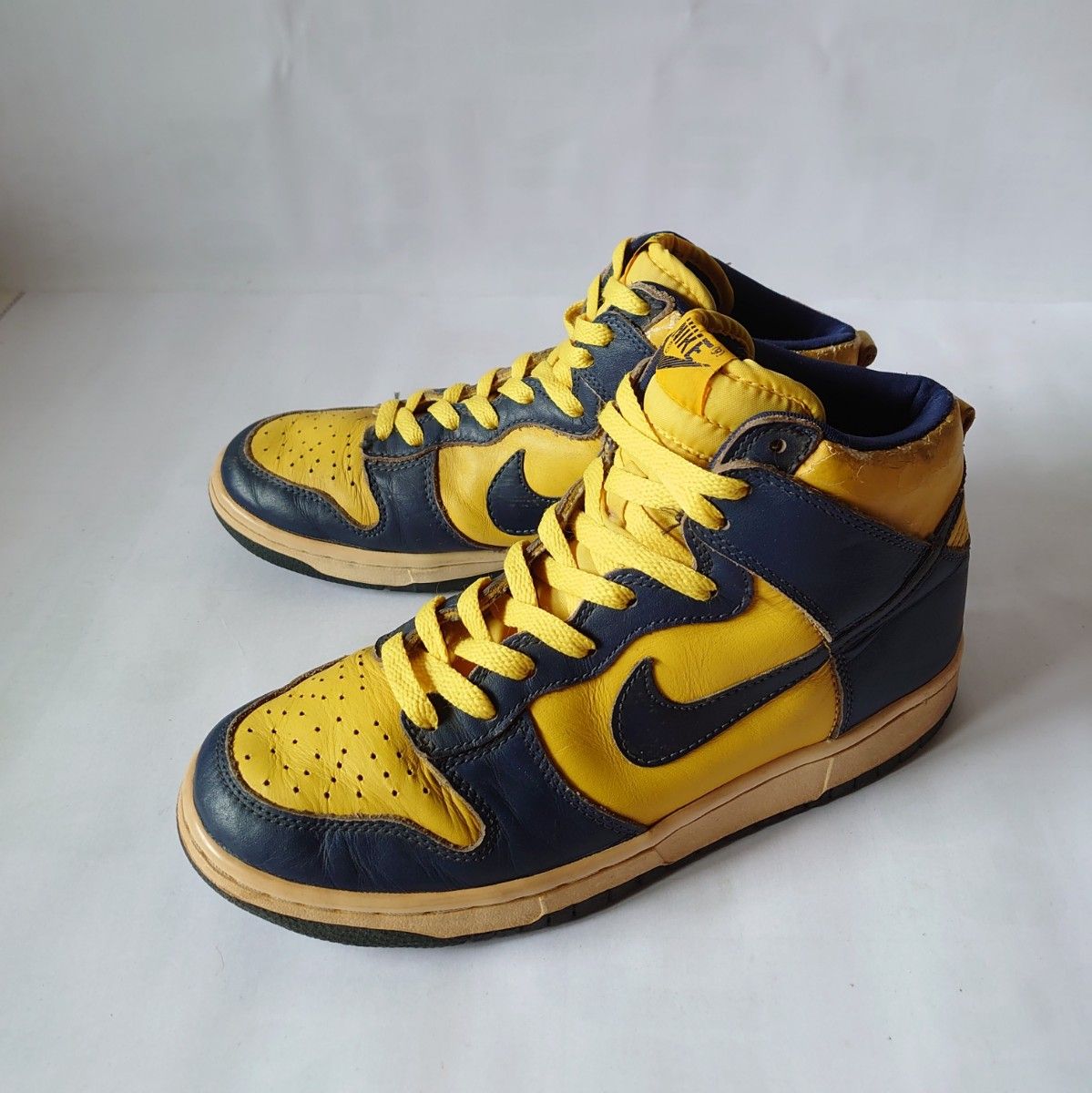 98年製 初期復刻 ナイキ ダンク ハイ ミシガン 紺×黄 US8 26cm NIKE