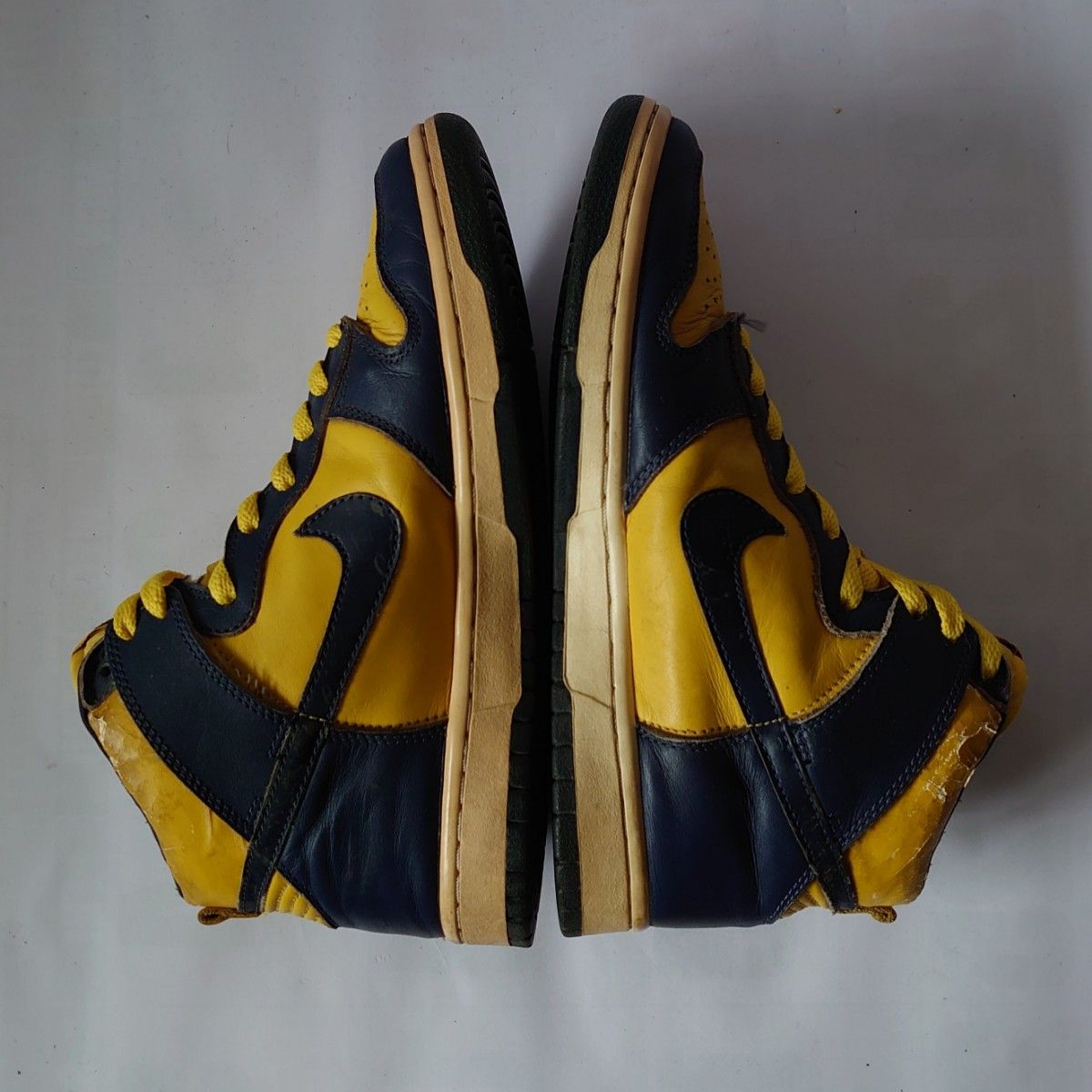 98年製 初期復刻 ナイキ ダンク ハイ ミシガン 紺×黄 US8 26cm NIKE