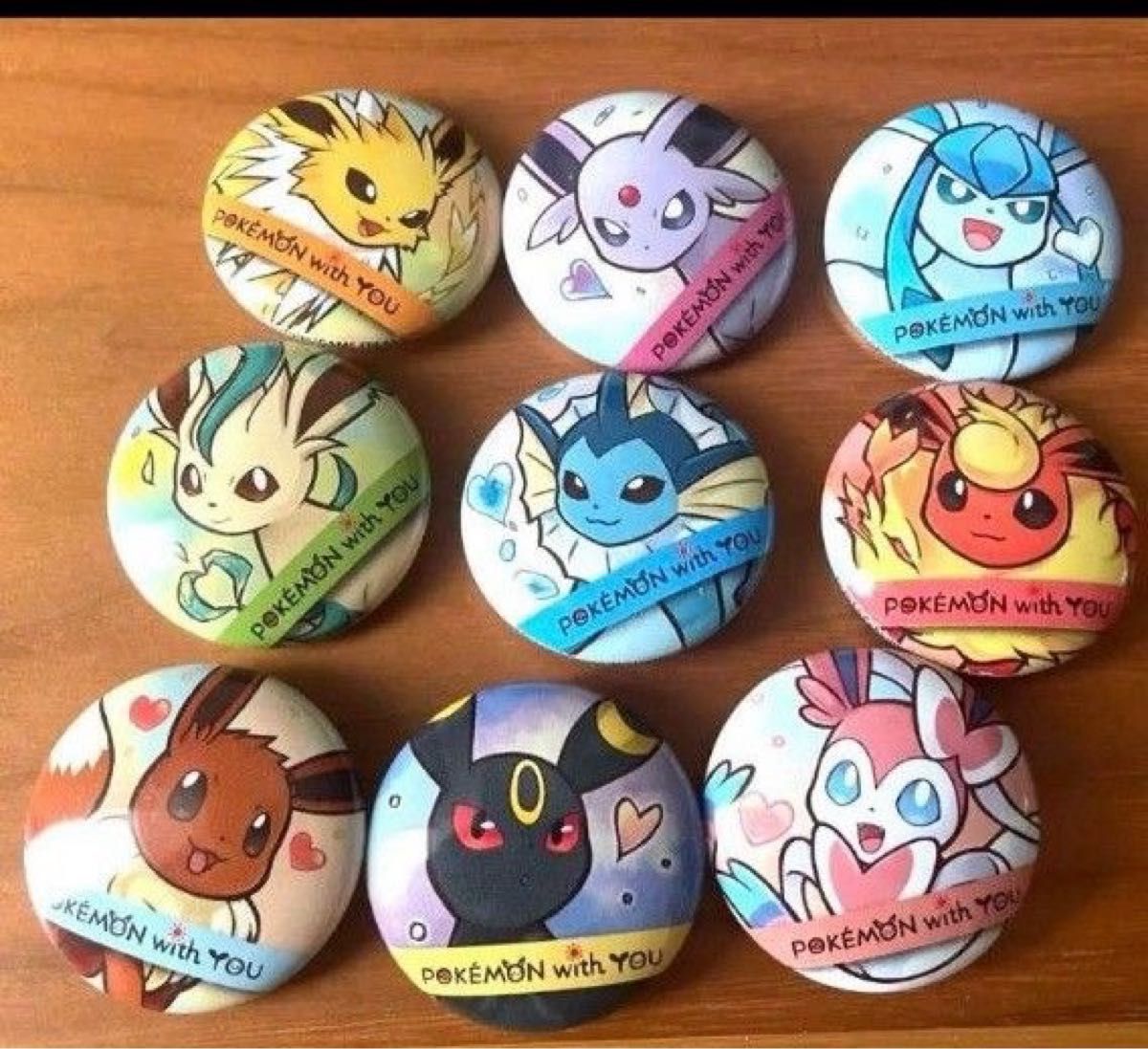 Pokemon with you ポケモン ブイズ 9点 缶バッジ まとめ売り イーブイ