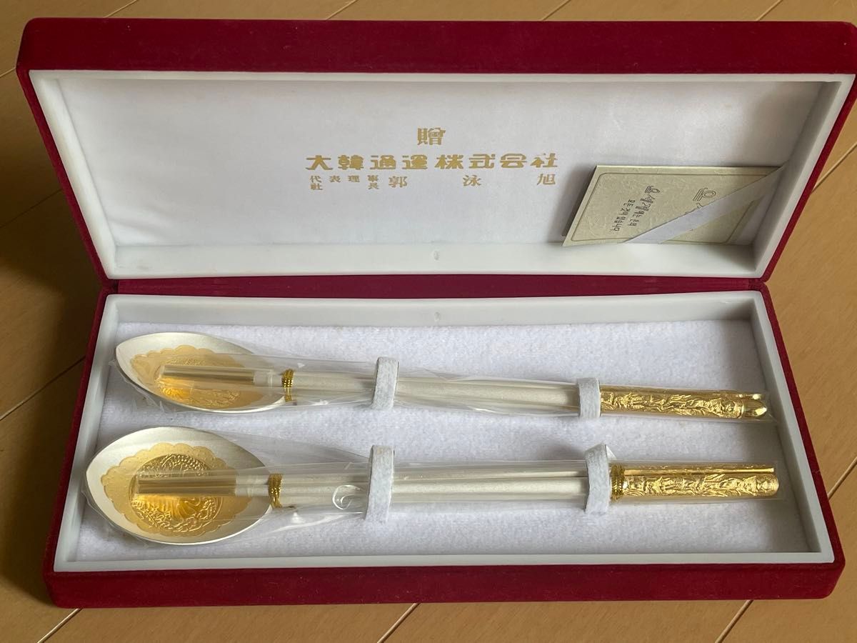 韓国 銀匙箸 銀 AG990 112 5g×2 銀製 スプーン｜Yahoo!フリマ（旧