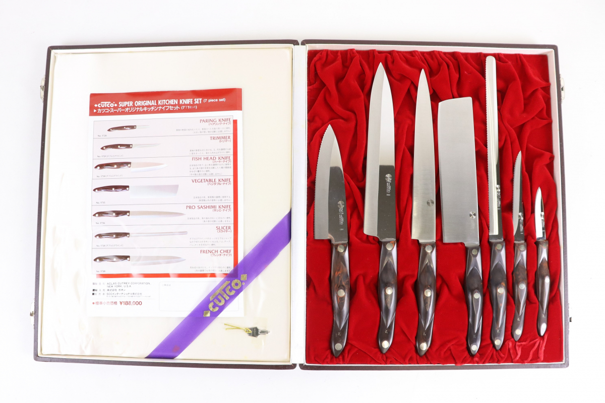 高級】 CUTCO カツコ USA製 包丁・ナイフ 7本セット 木製ケース付き