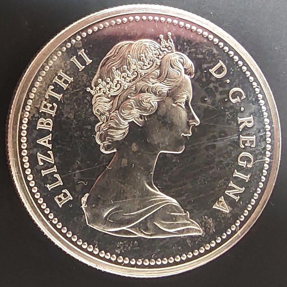 1971年 カナダ銀貨 1ドル ブリティッシュコロンビア州100周年記念銀貨