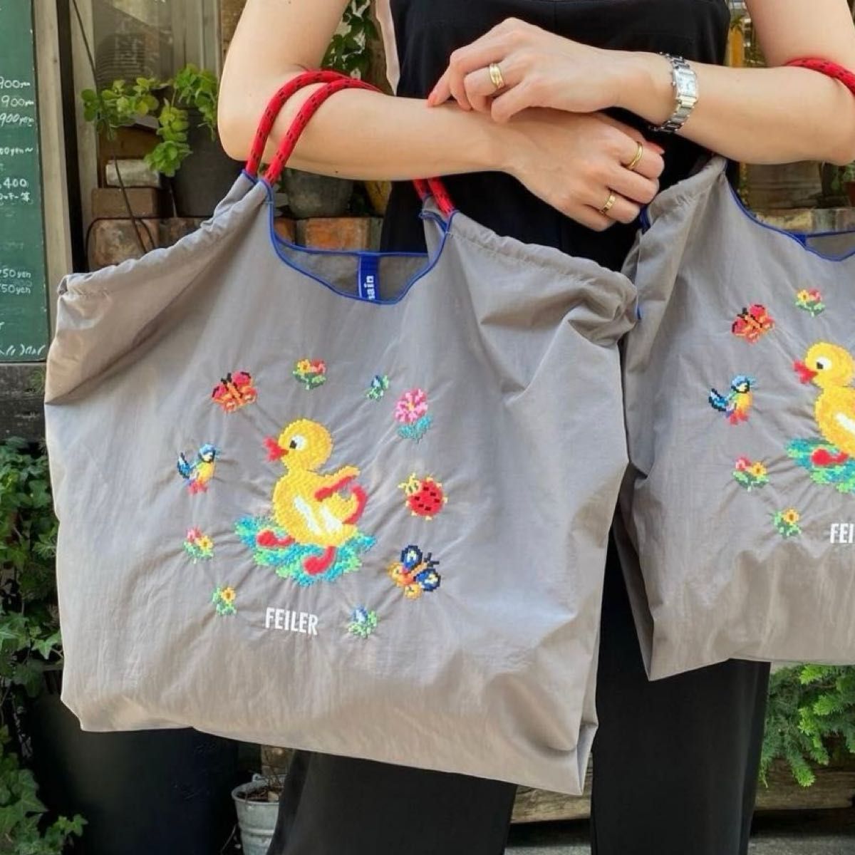 フェイラー ボールアンドチェーン コラボ ハイジ バッグL グレー 即