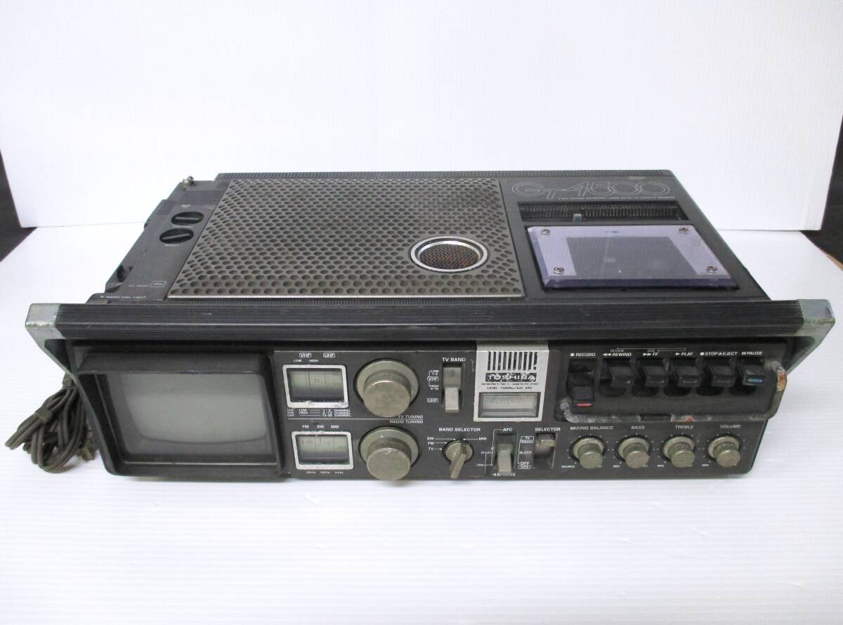 Yahoo!オークション - TOSHIBA 東芝 GT-4500 ラジカセ 白黒テレビ TV付