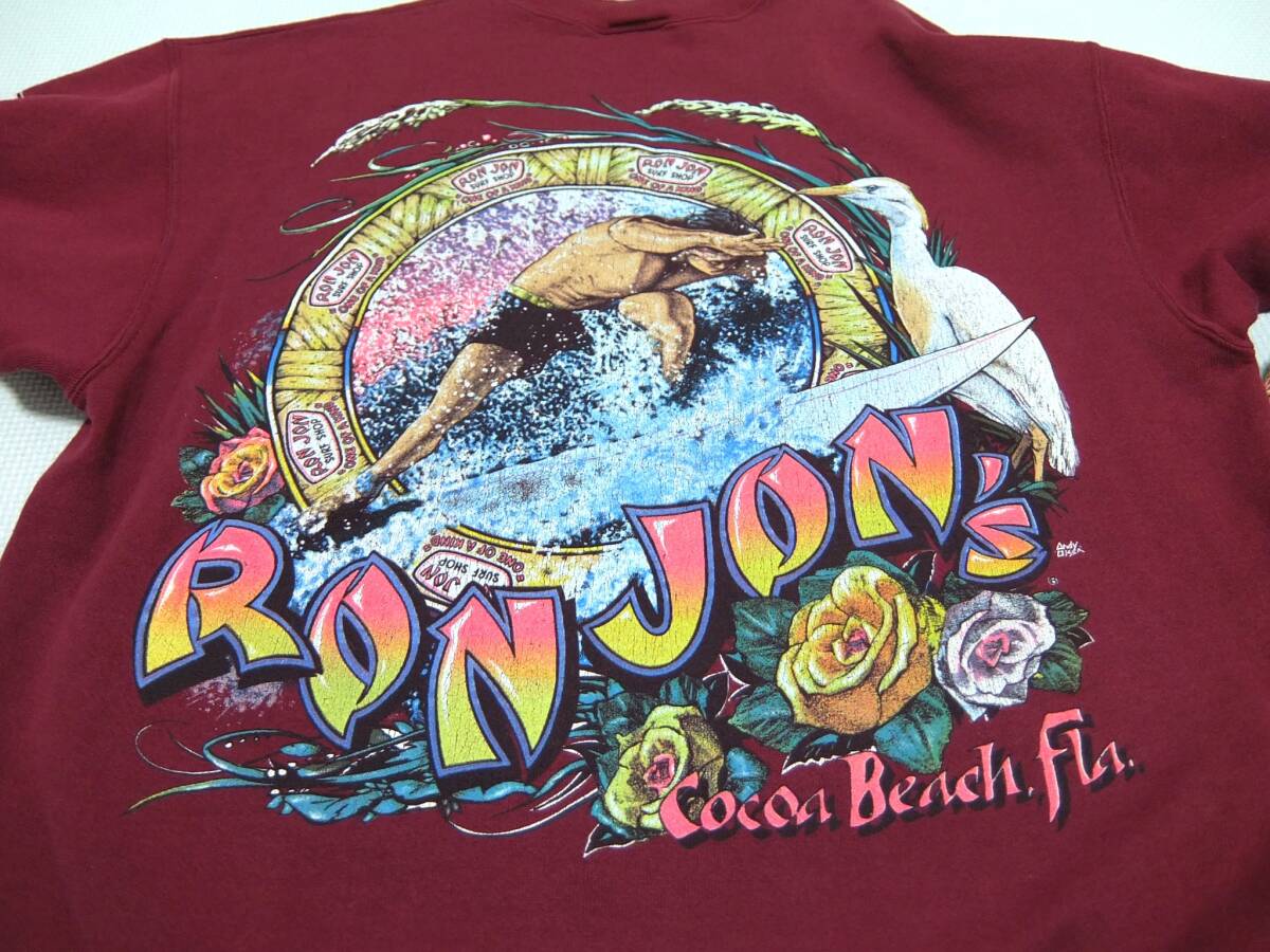 RON JON 花柄刺繍 90s ヴィンテージ スウェットトレーナー RON JON 花