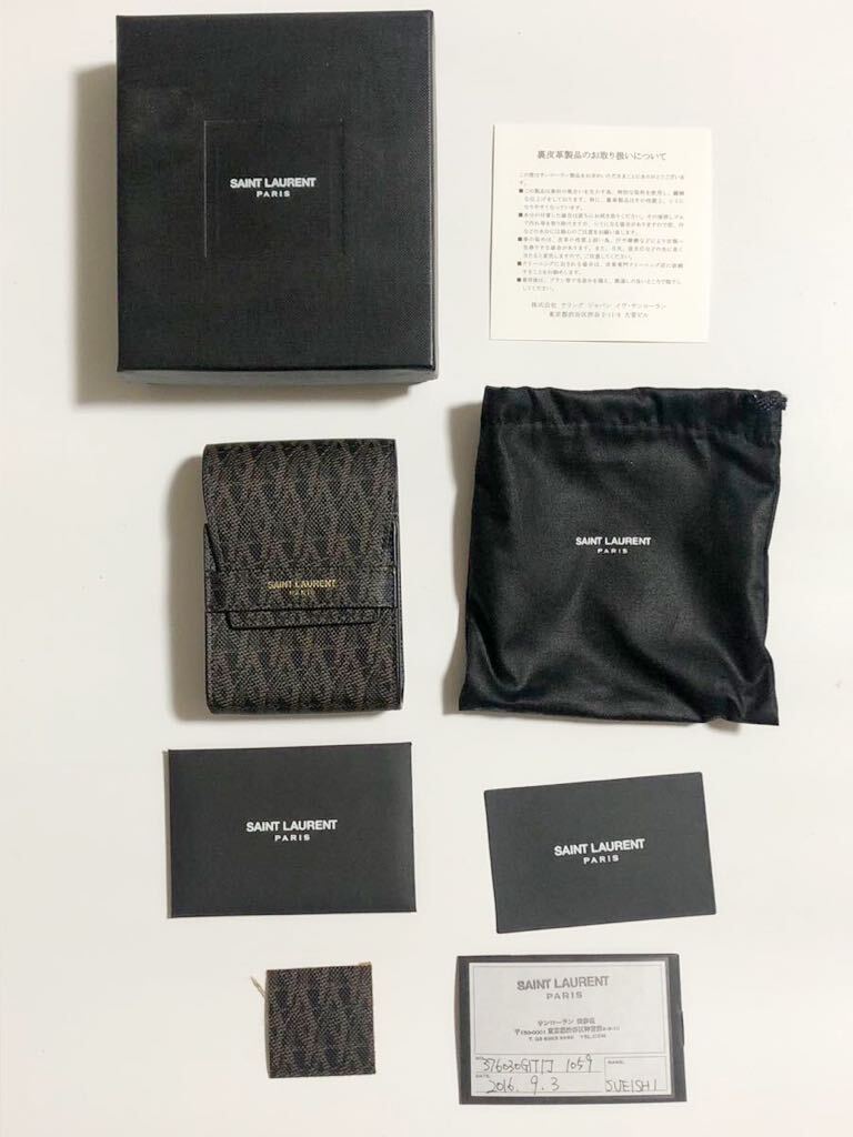 新品同様 SAINT LAURENT シガレットケース サンローラン レザー 煙草