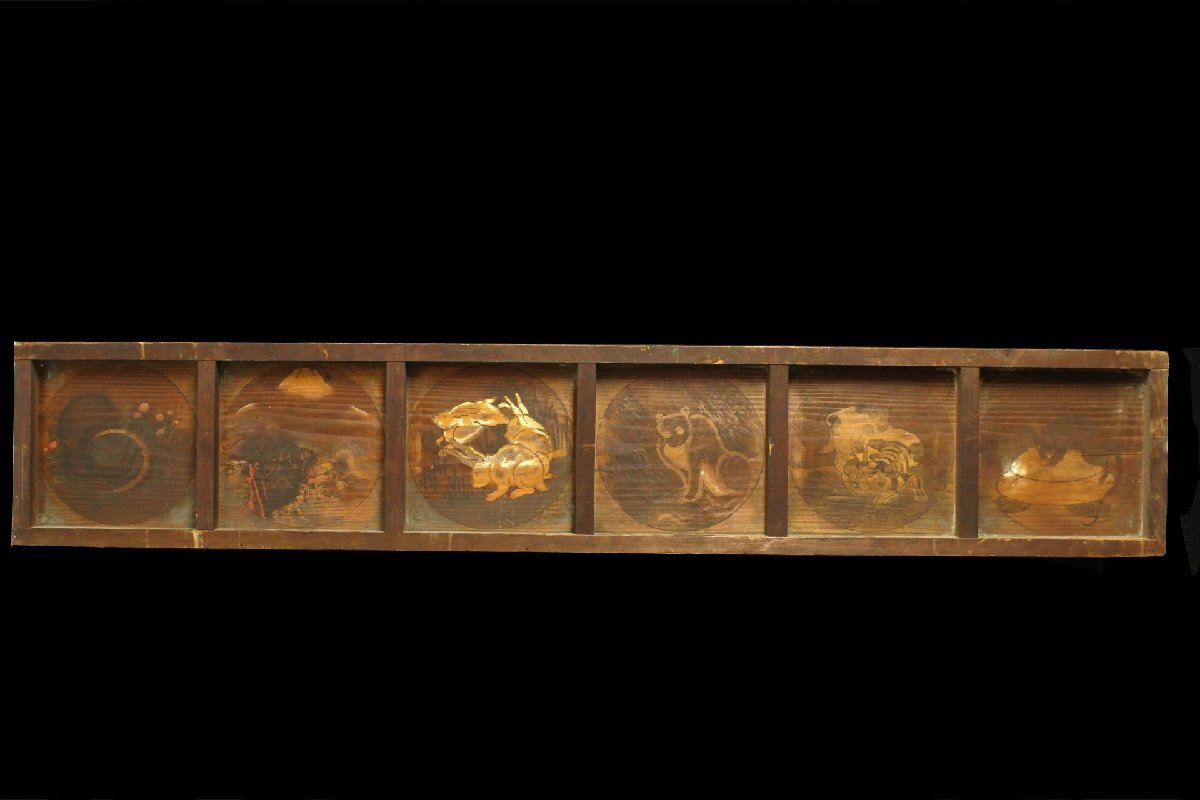 江戸時代 無銘 作者不明 彩色絵馬 干支図 蛇 虎 板絵 奉納 江戸時代