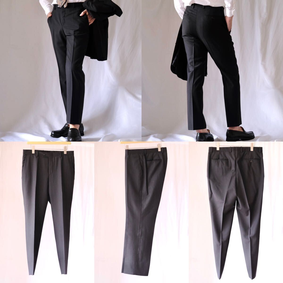 極美品GUCCIグッチ ウールストライプスーツ黒48｜Yahoo!フリマ（旧