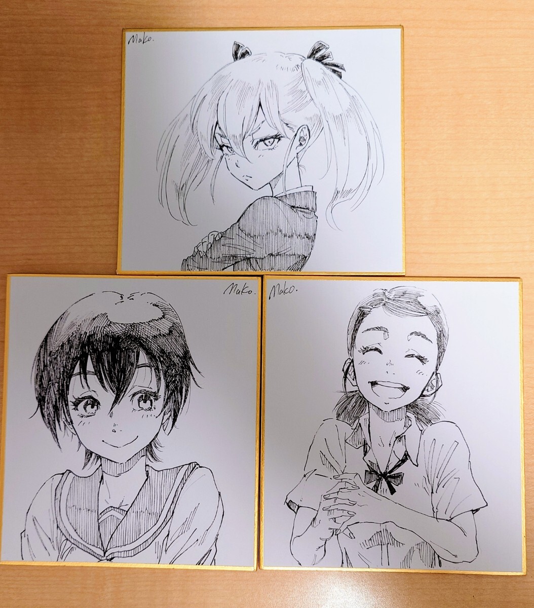 Yahoo!オークション - 手描きイラスト オリジナル 白黒 3点セット