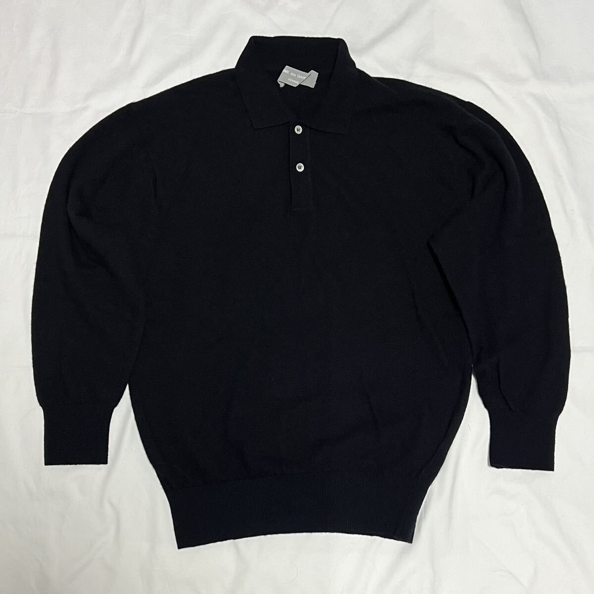 80s COMME des GARCONS HOMME ニット ポロシャツ ブラック ニットポロ