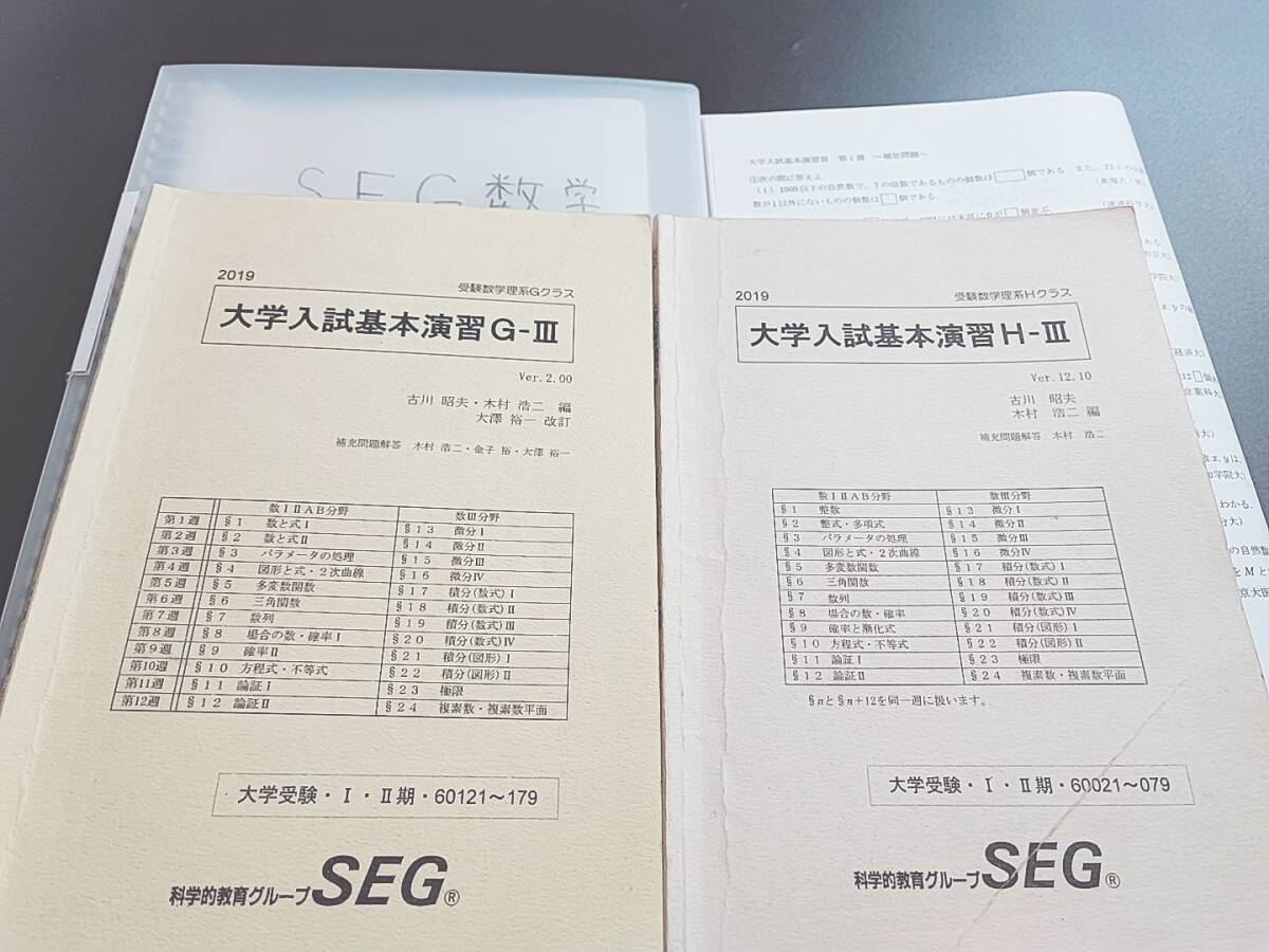 SEG 大学入試基本演習G・H-Ⅲ テキスト・ノート・プリントフルセット