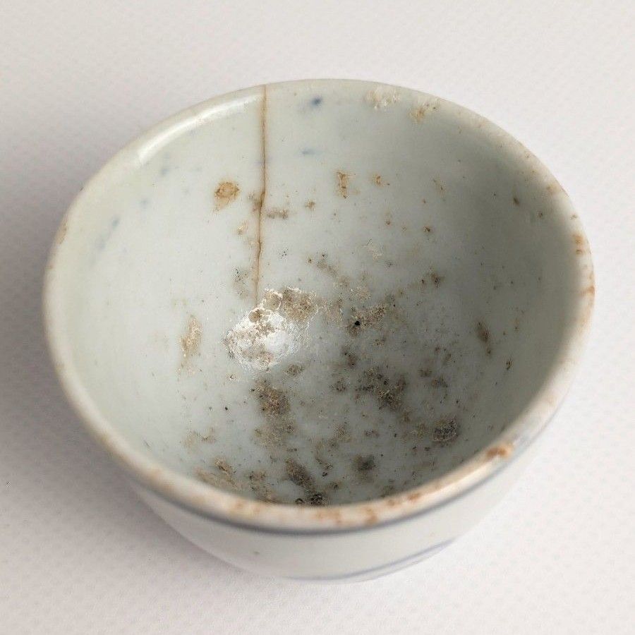 初期伊万里 染付ぐい呑 17世紀 葡萄葉文 染付盃 酒器 猪口｜Yahoo