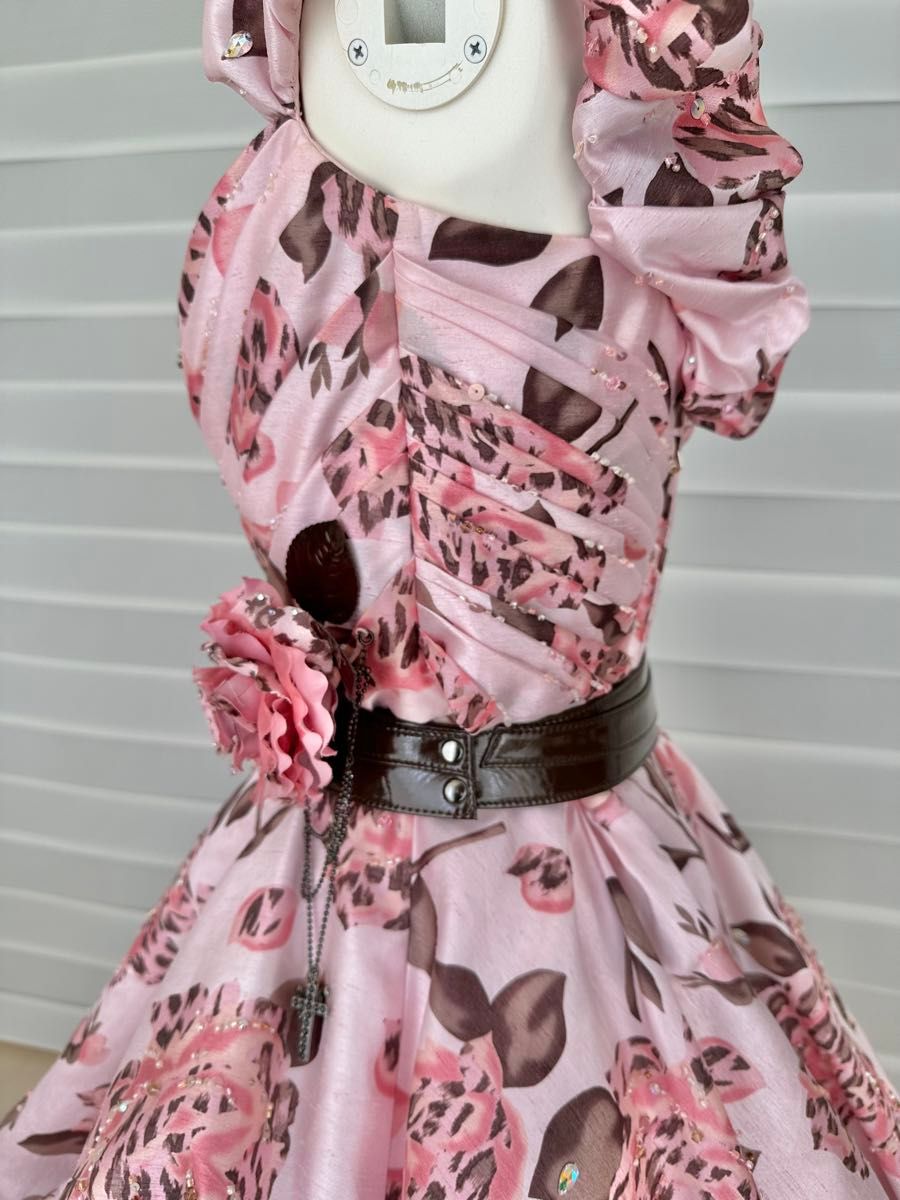 カラードレス 9-11号 ウェディング コンサート 演奏会 ピンクヒョウ柄