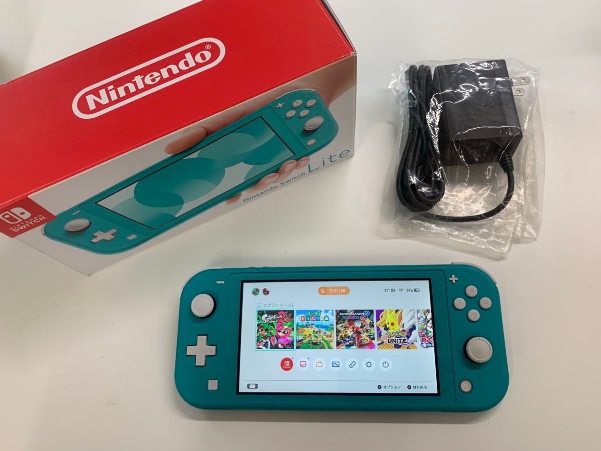任天堂スイッチライト NintendoSwitch Liteターコイズ中古本体/箱/充電