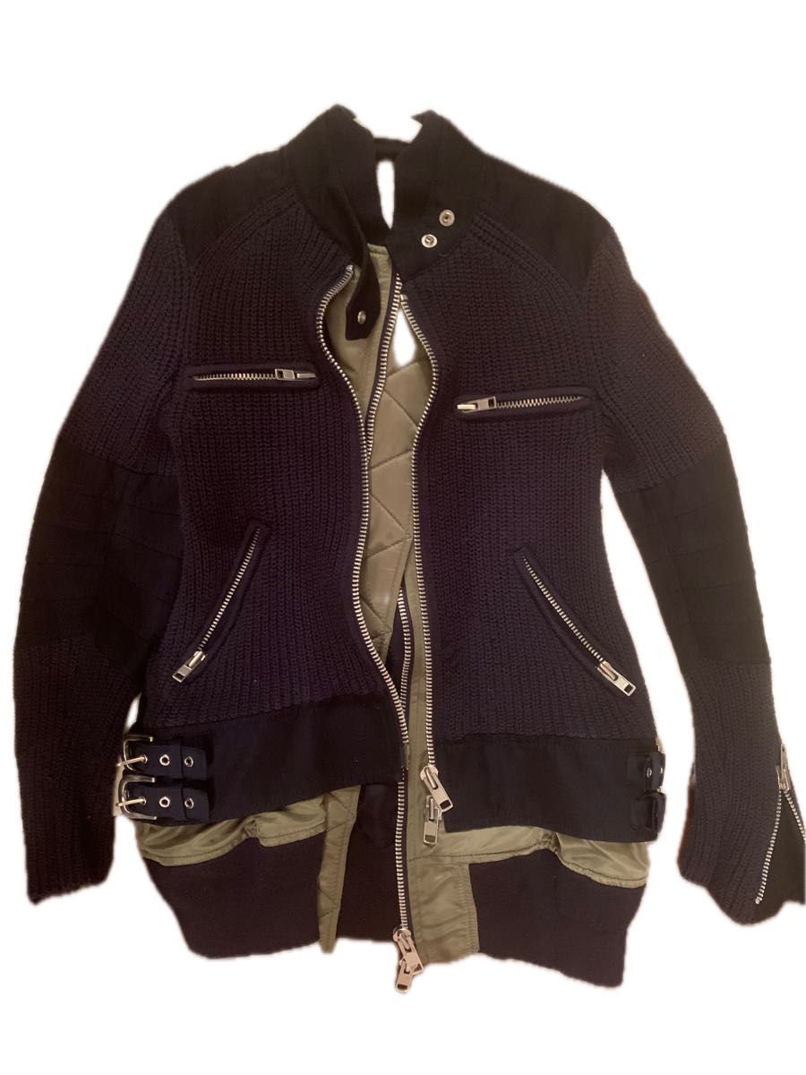 sacai ドッキングライダースニットジャケット MAー1｜Yahoo!フリマ（旧