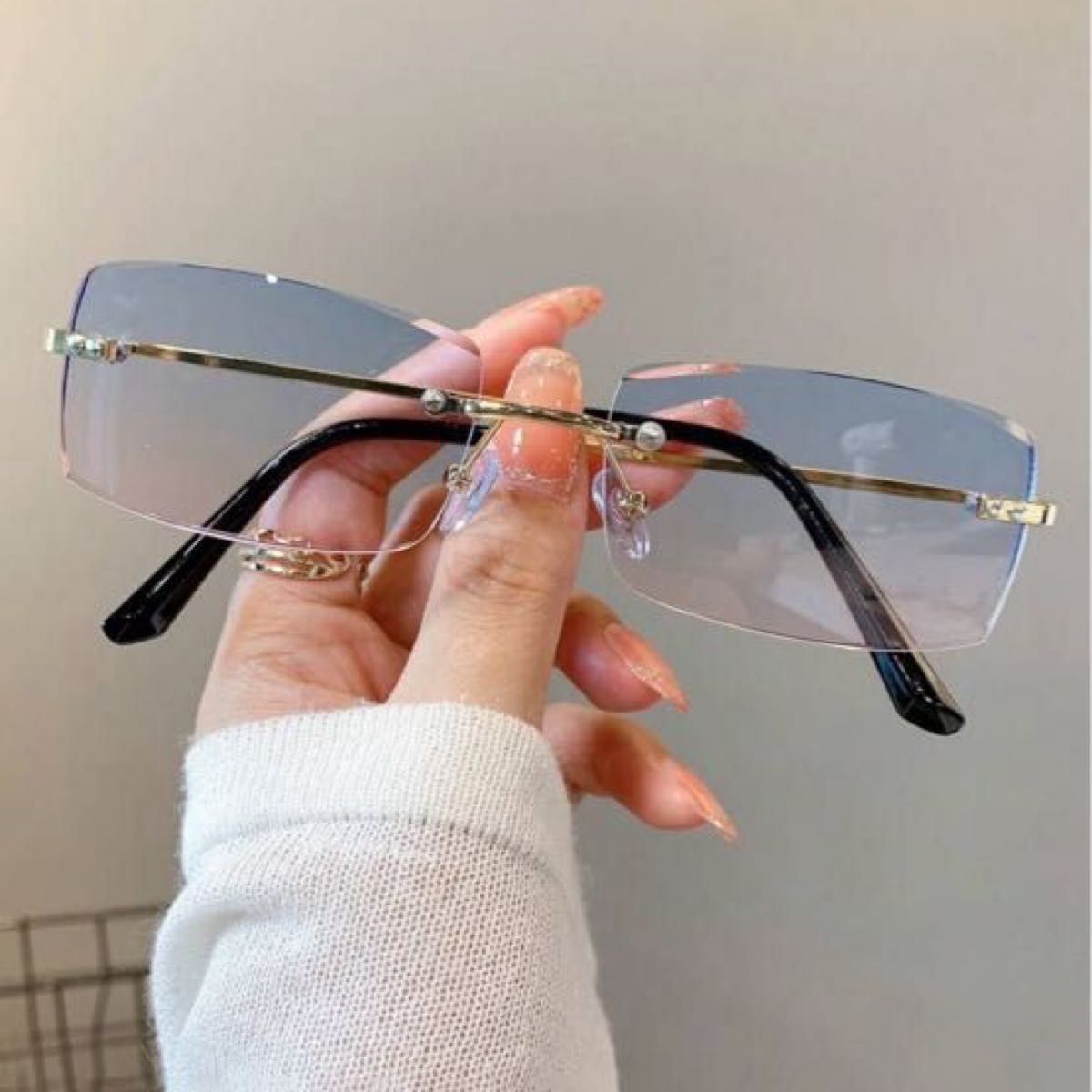 リムレス グラデーション サングラス ブルーピンク｜Yahoo!フリマ（旧