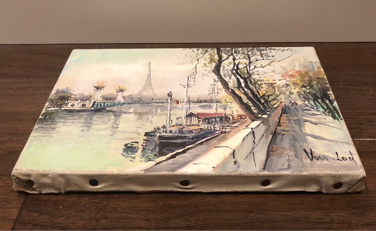 Van Lod ヴァン・ロッド 油彩画 パリの風景 エッフェル塔 サイン入り