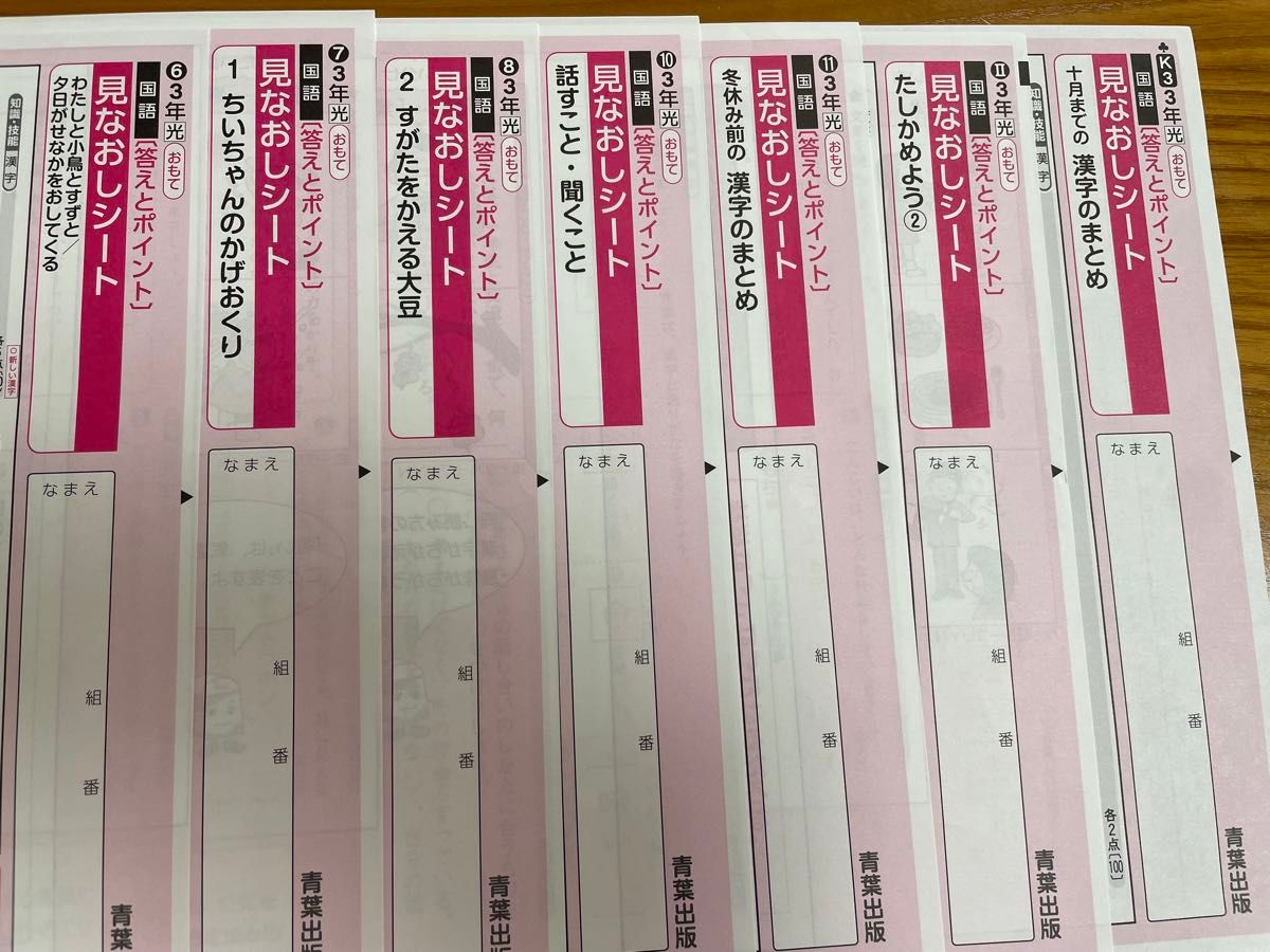 最新版！小6国語答え見なおしシート光村図書 青葉出版カラーテスト 最新