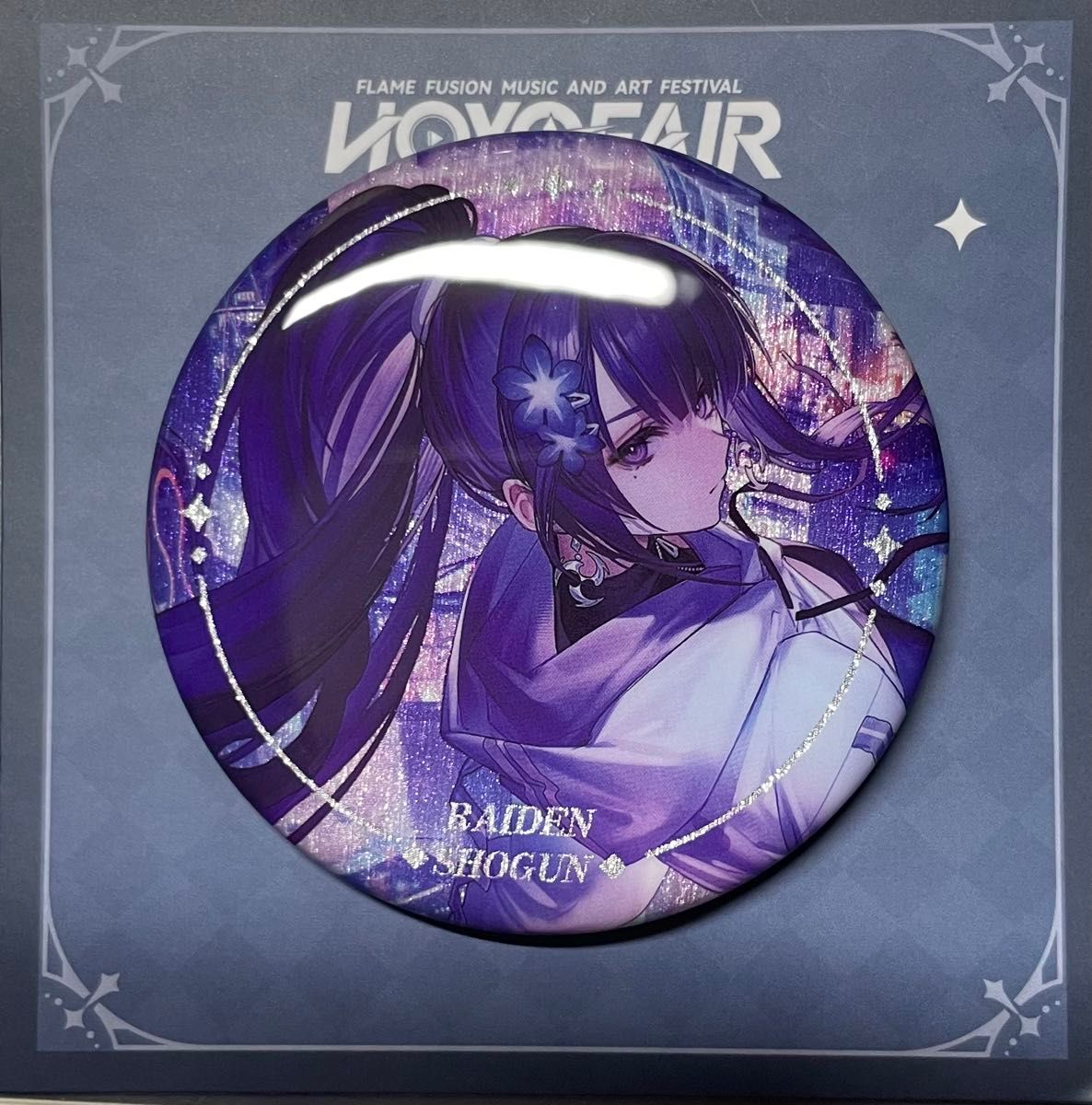 原神 雷電将軍 痛バッグ ホログラム缶バッジ 公式正規品 原神 雷電将軍