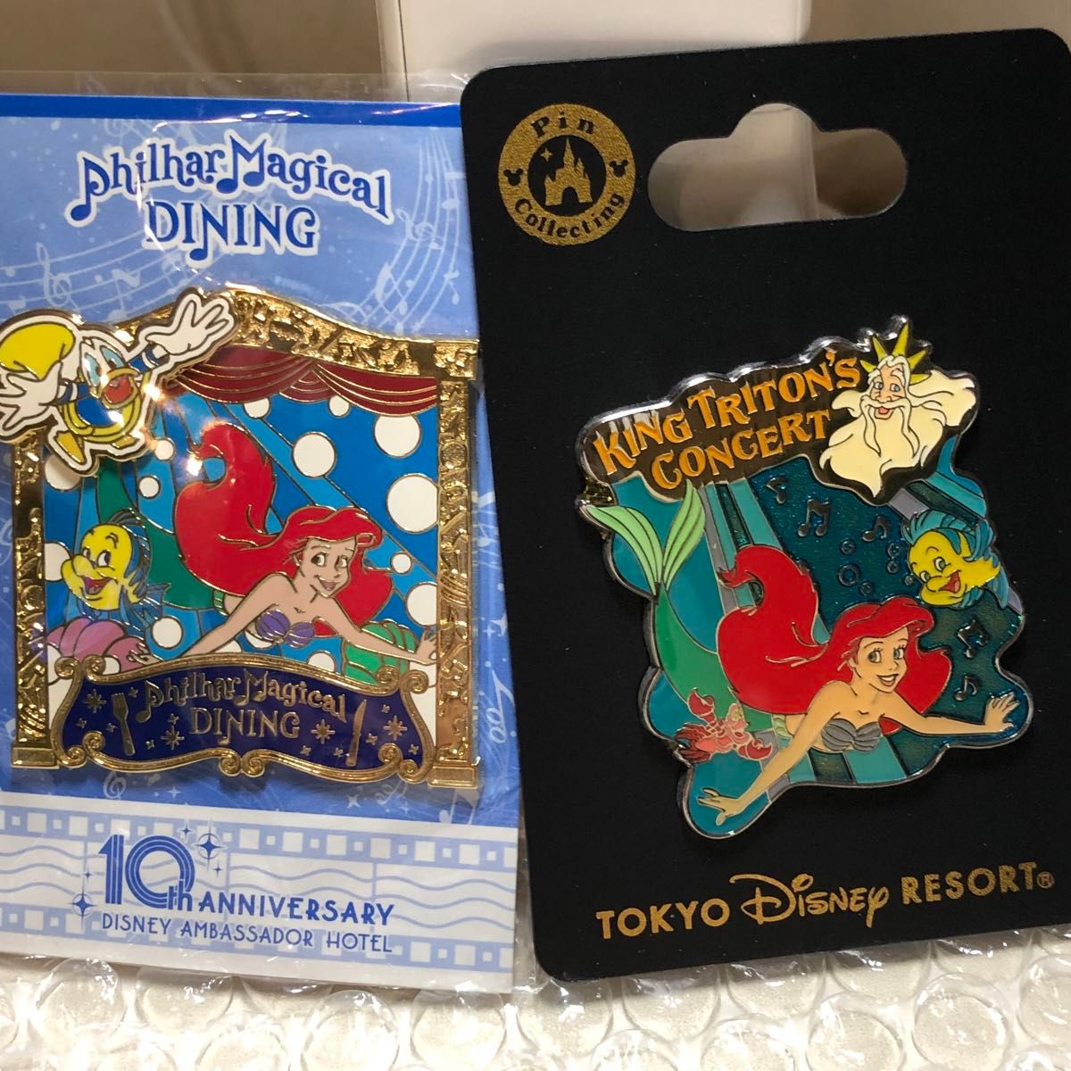 ディズニー リトルマーメイド 2点 セット ピンバッジ アリエル ピンズ