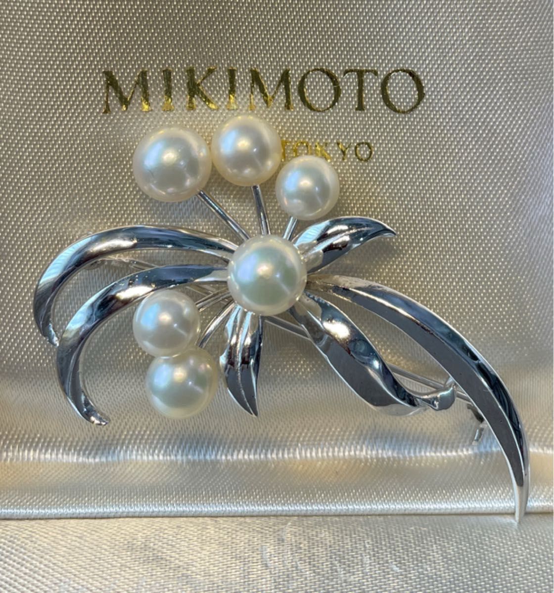 ミキモト ブローチ MIKIMOTO パールブローチ シルバー 入学式 卒業式