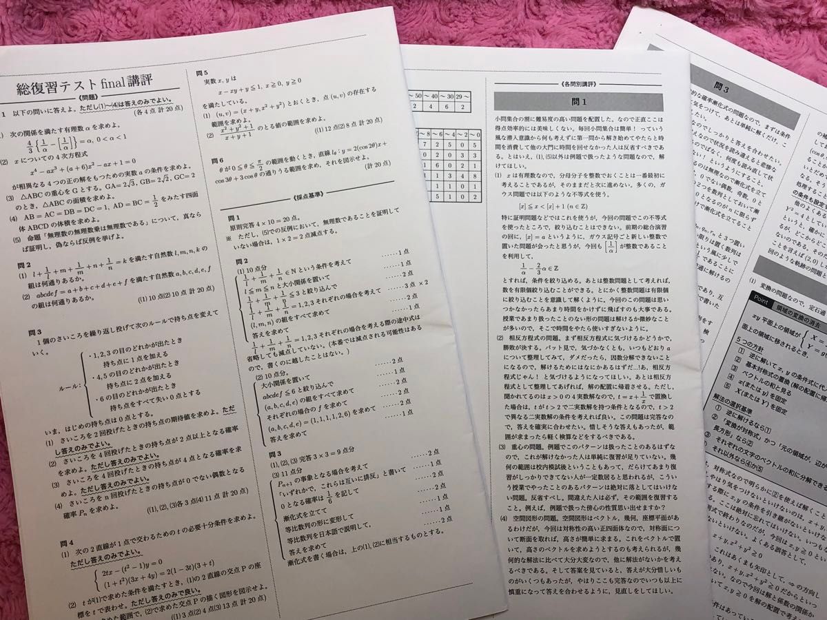 鉄緑会 高2数学 総復習テスト final 解答 講評付き｜Yahoo!フリマ（旧