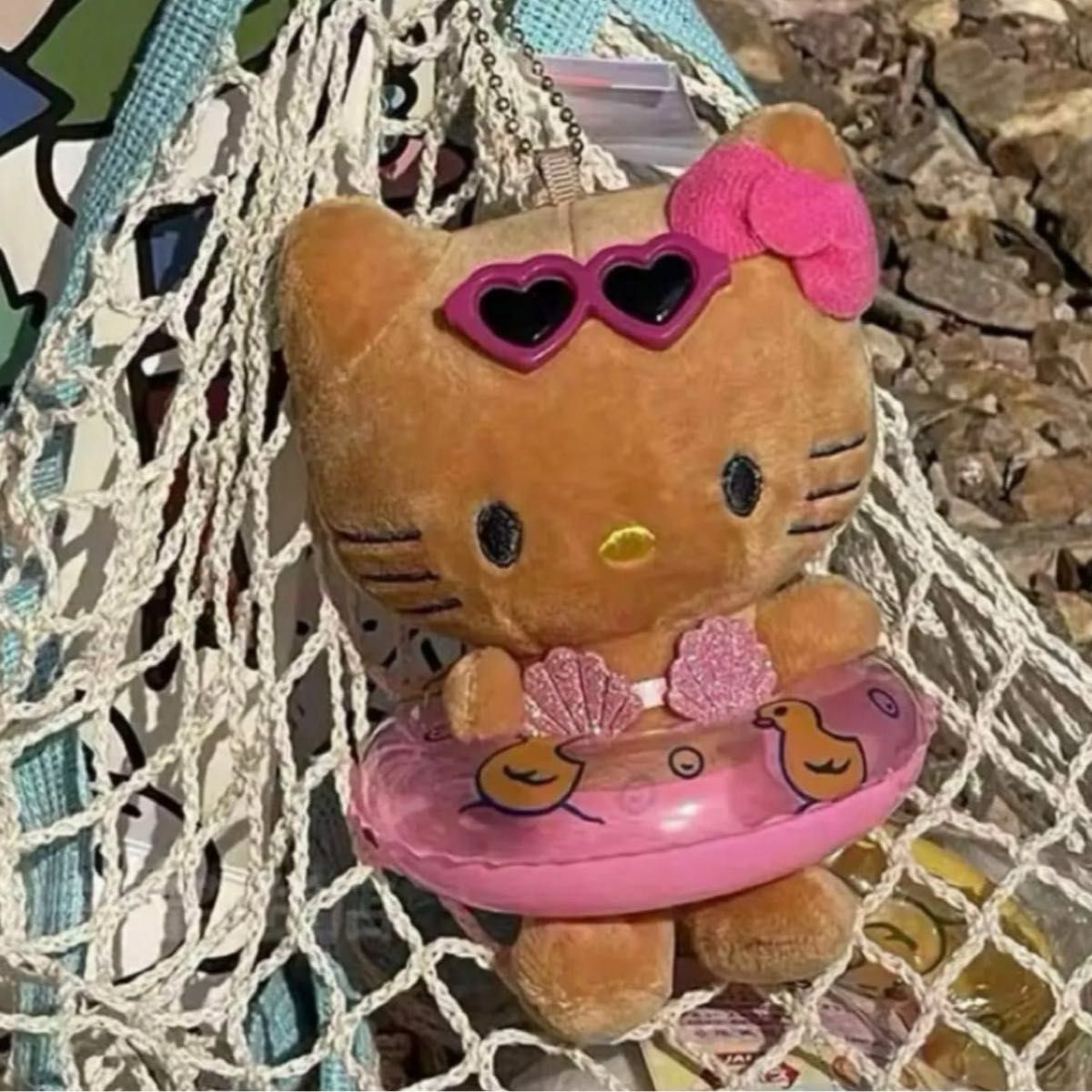 ハローキティ ガングロキティ マスコット 日焼けキティ ぬいぐるみ