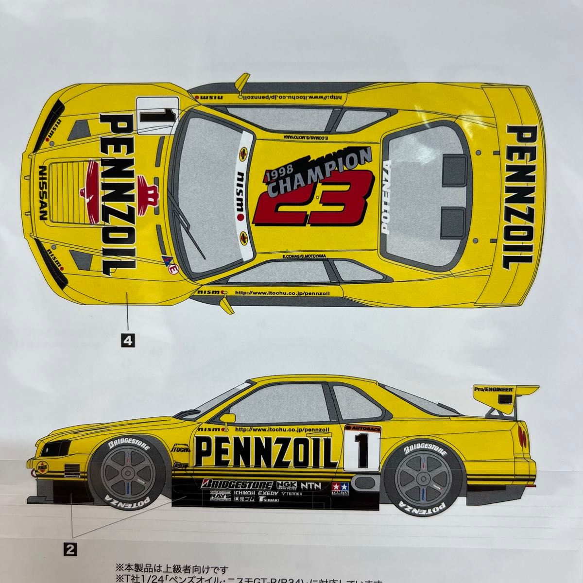 タミヤ 1/24 ペンズオイルニスモGT-R（R-34）シュンコー フル