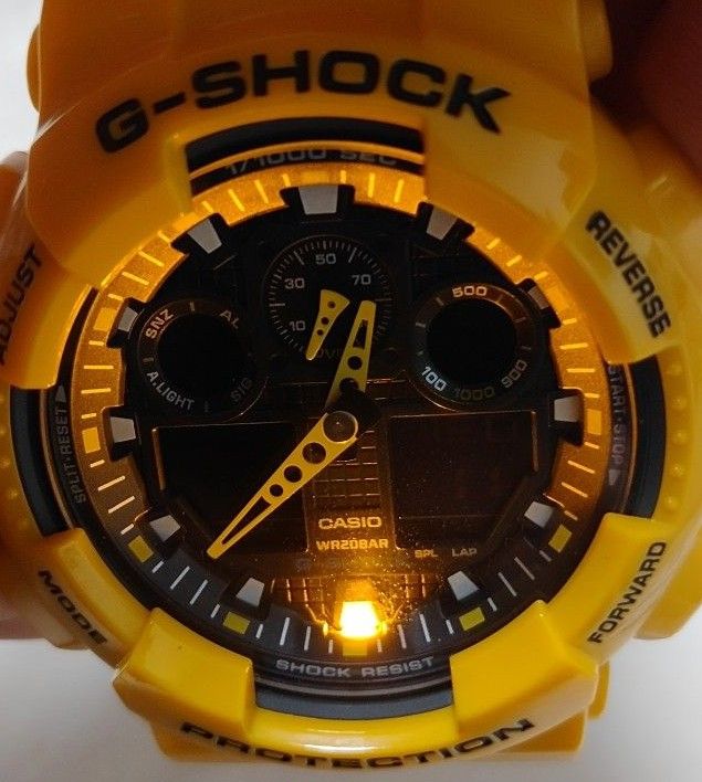 美品 レアカラー CASIO G-SHOCK GA-100A 光沢イエロー｜Yahoo!フリマ