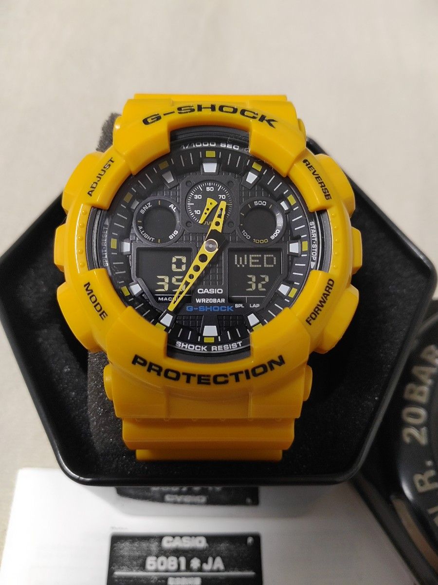 美品 レアカラー CASIO G-SHOCK GA-100A 光沢イエロー｜Yahoo!フリマ