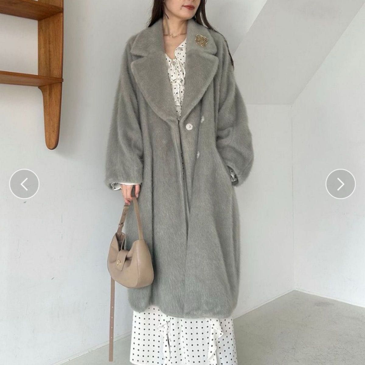 正規品 スナイデル シャギーコクーンコート ホワイト｜Yahoo!フリマ