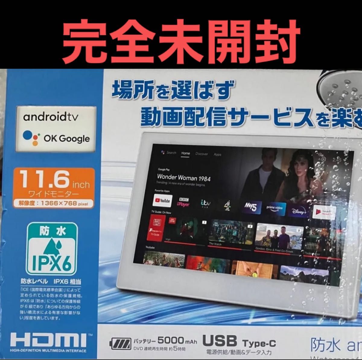 新品 ティーズネットワーク 11 6V型 IPX6 防水 android搭載 ポータブル