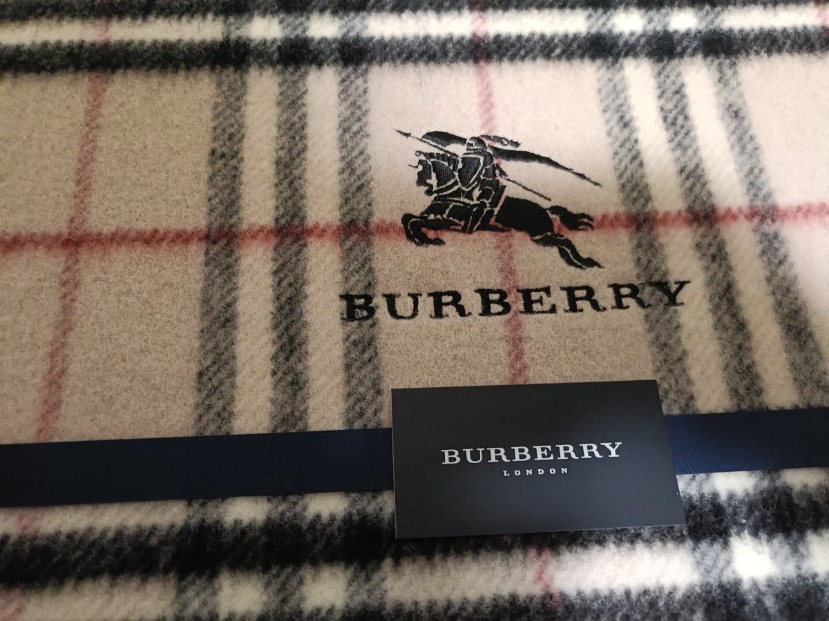 BURBERRY ウールストライプ毛布 未使用 希少 BURBERRY バーバリー