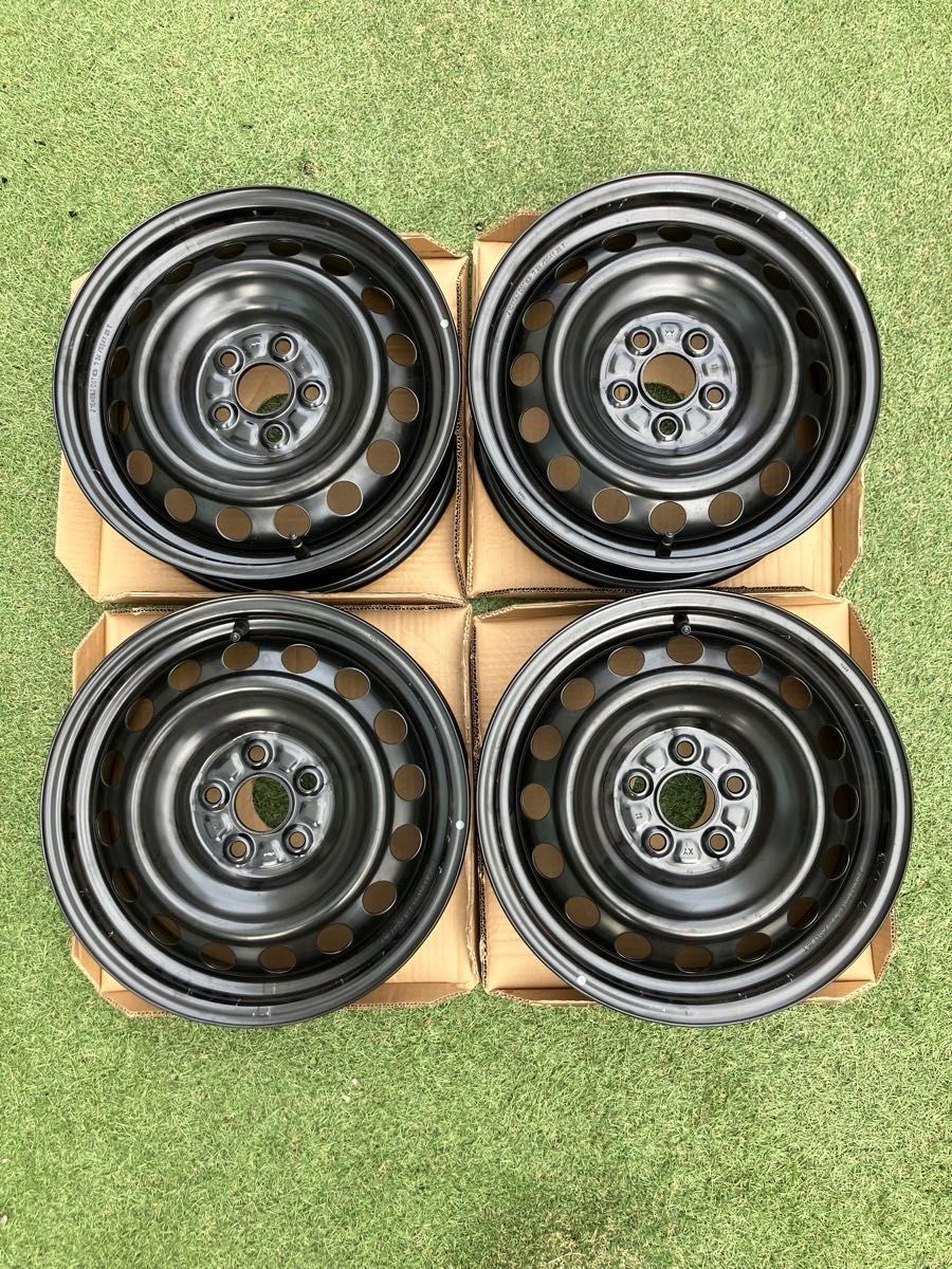 新型シエンタ 鉄チン 鉄ホイール 4本セット 純正貫通ナット付